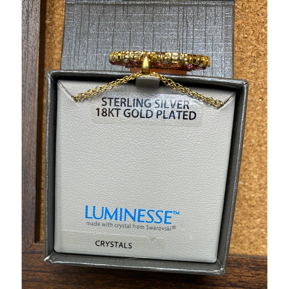 Luminesse Sterling Silver & 18K Plated Heart Cameo Swarovski crystals - Picture 4 of 6